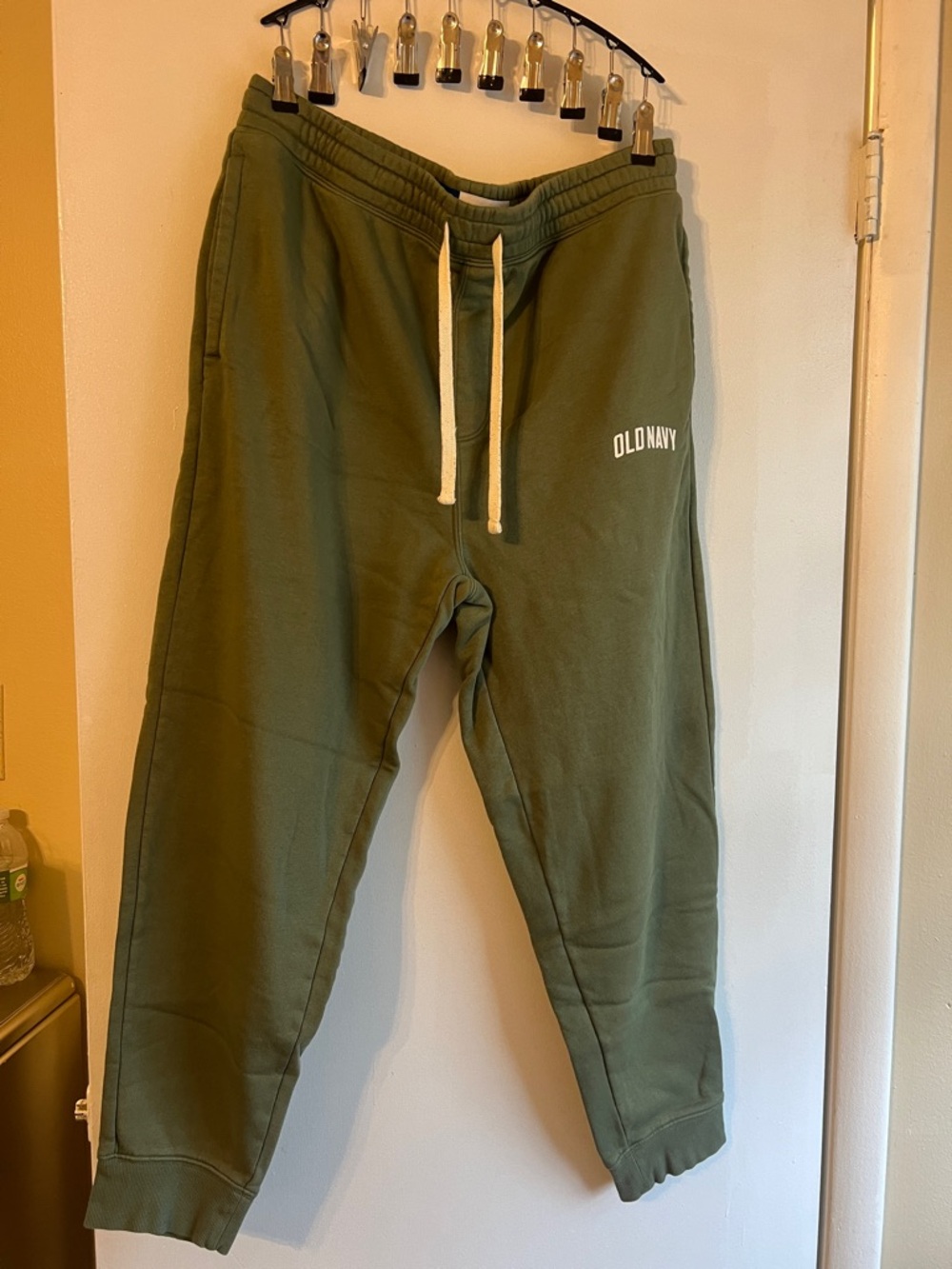 Old Navy Olive Green Jogger Pants with Cream Drawstrings